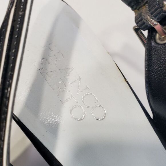 Franco Sarto L-Sabrina Women's Open Toe Black Heels with Bow, Size 8.5 M - Picture 3 of 8